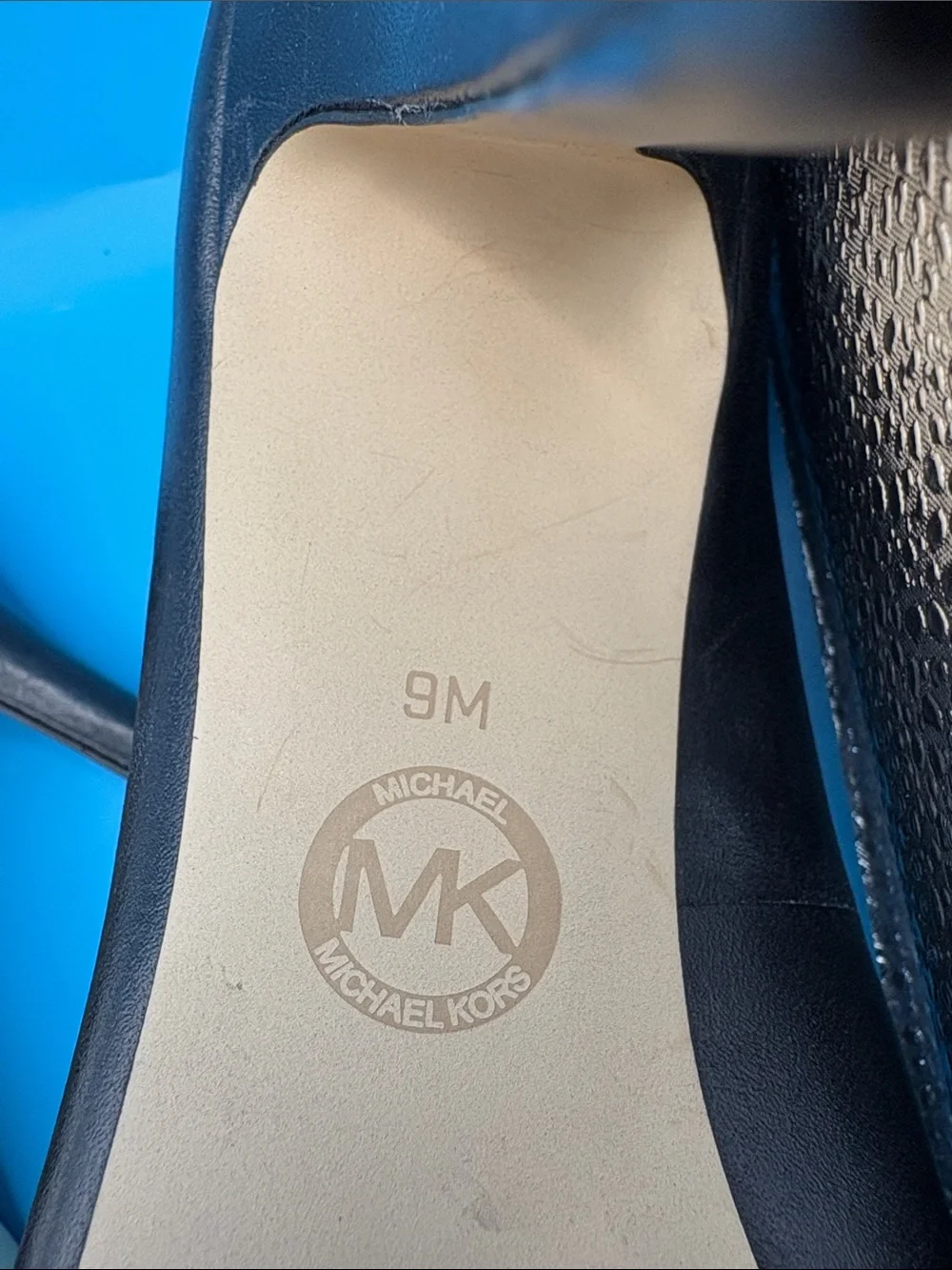 Michael Kors Black Leather Peep-Toe Heels